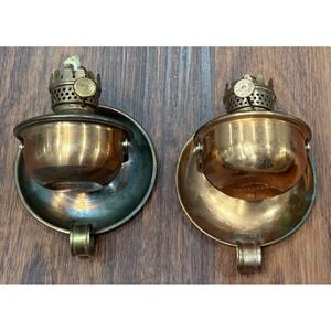 Vintage Stellar Kerosene Oil Copper Wick Lamp Walking Light Hong Kong 2Set READ!